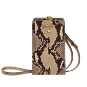 λ Jimmy Choo Brown Python Flat Phone Pouch
