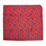 Alexander McQueen Red Skull Silk Scarf