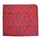 Alexander McQueen Red Skull Silk Scarf