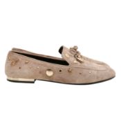 Roger Vivier Taupe Lucky Charms Flat Loafer - Size 37.5