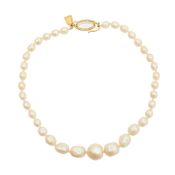 Yves Saint Laurent Ivory Graduated Pearl Necklace