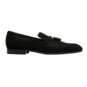 Louis Vuitton Men's Black Petite Damier Tassel Loafer - Size UK 9