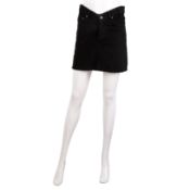 Balenciaga Black Denim Mini Skirt - Size 38