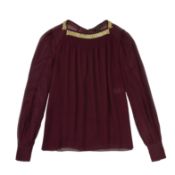 Louis Vuitton Magenta Silk Embellished Blouse - Size 40