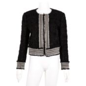 Ralph & Russo Black Wool Boucle Jacket - Size 42