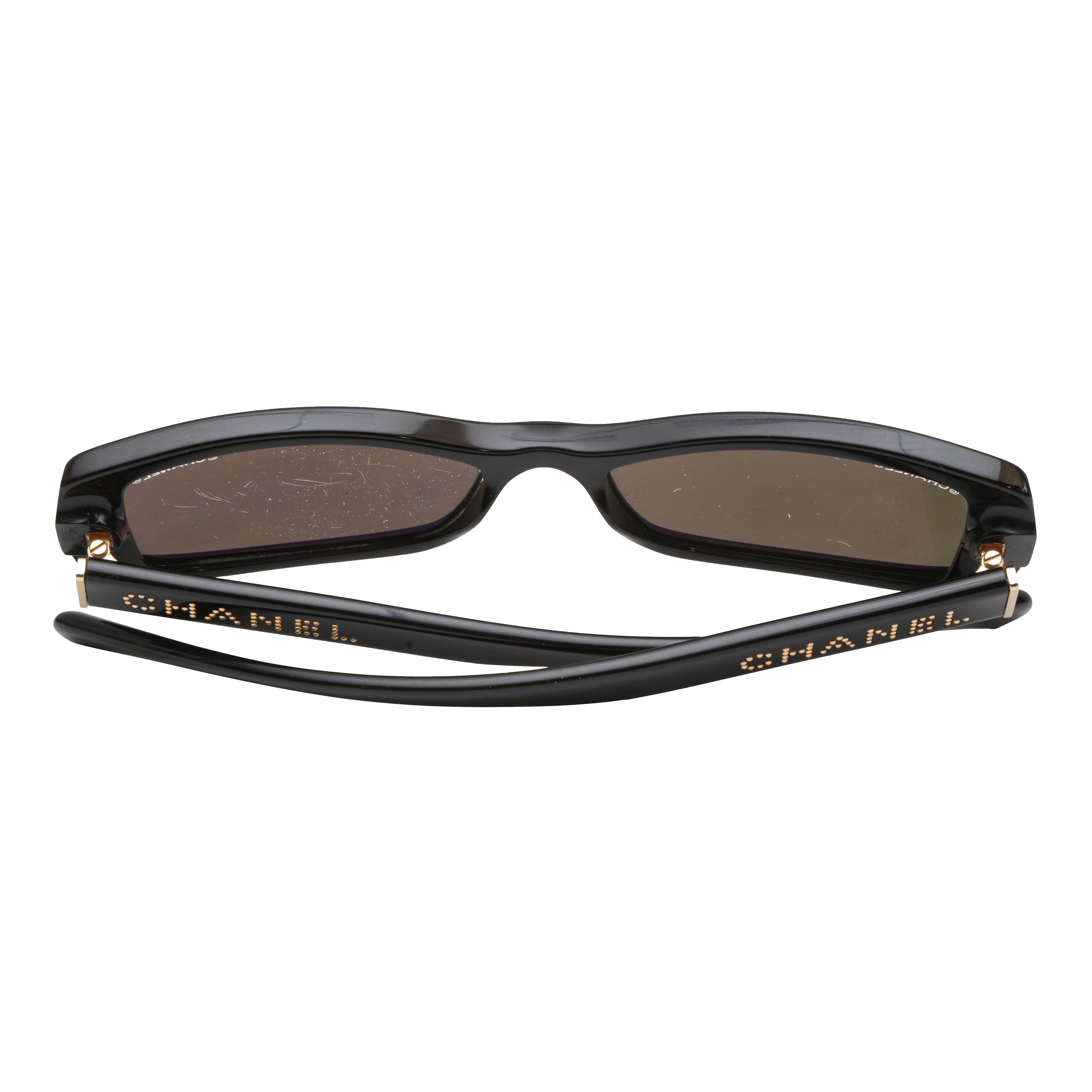 Chanel Black 'Chanel' Rectangle Sunglasses - Image 4 of 4