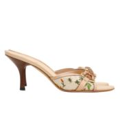 Gucci Pink Flora Kitten Heeled Mule - Size 36