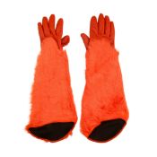 Kenzo Burnt Orange Leather Gauntlet Gloves - Size L