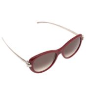 Cartier Burgundy Panthere Wild Cat Eye Sunglasses