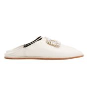 Roger Vivier White Embellished Mule - Size 37.5