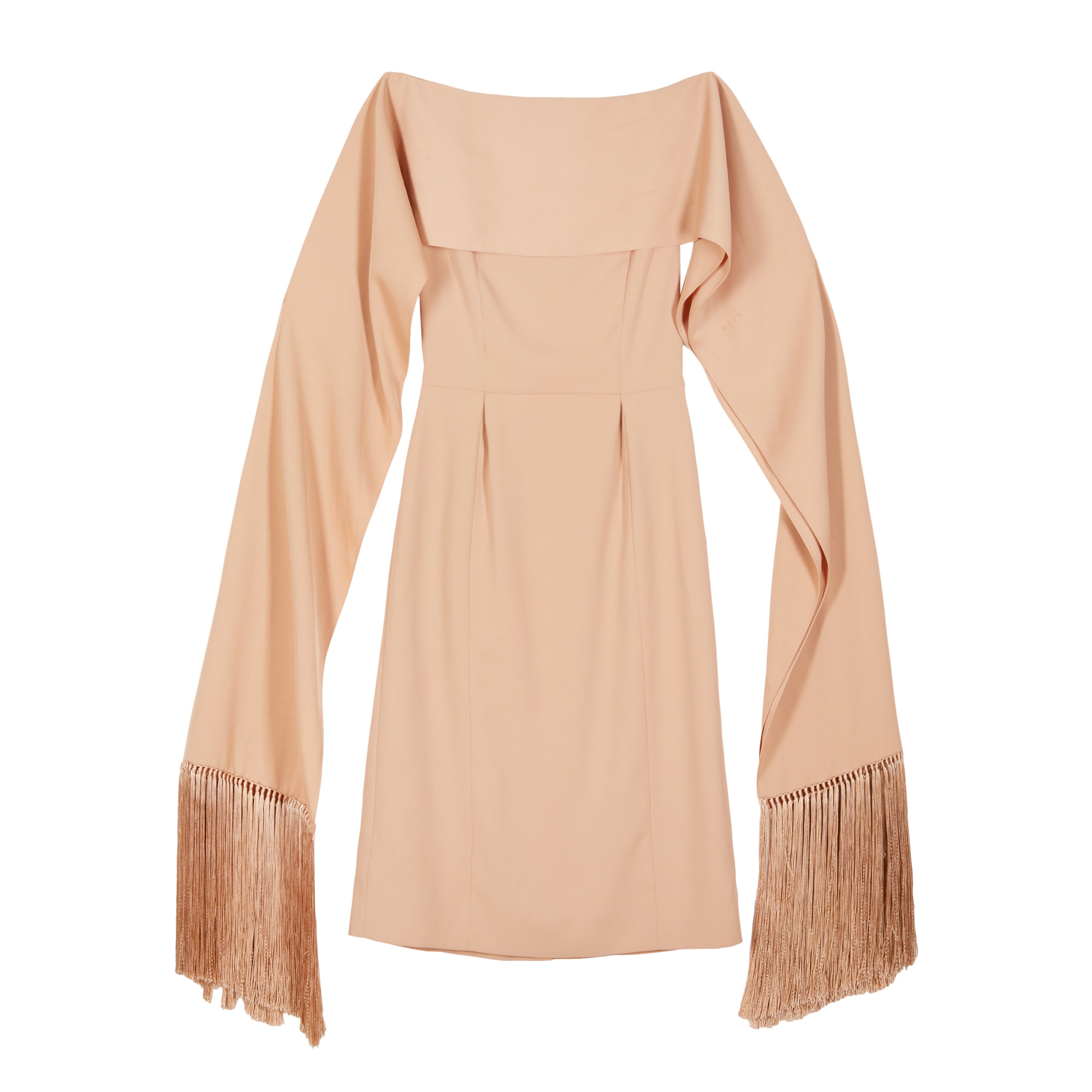 Burberry Nude Crepe Scarf Midi Dress