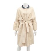 Lanvin Buttermilk Embellished Coat - Size 40