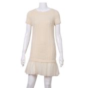 Valentino Cream Wool Cable Knit Mini Dress - Size XXS