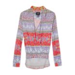 Cavalli Class Multi Colour Print Wrap Top - Size 46