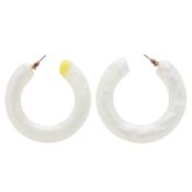 Cult Gaia White Resin Kennedy Hoop Pierced Earrings