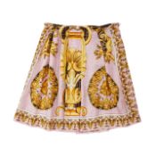 Fendi x Versace Pink Silk Baroque Mini Skirt - Size 42