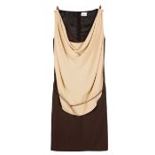 Burberry Chocolate Wool Drape Belt Dress - Size 6