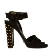 Gucci Black Stud Platform Heeled Sandal - Size 41