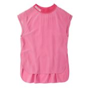 Fendi Bubblegum Pink Silk Logo Top - Size 44