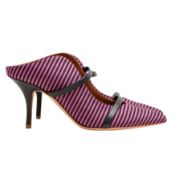 Emanuel Ungaro Magenta Stripe Heeled Mule - Size 35