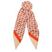 Burberry Vermillion TB Monogram Silk Chignon