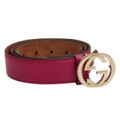 Gucci Fuchsia Interlocking GG Belt - Size 90