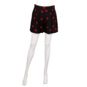 Miu Miu Black Swallow Print Short - Size 42