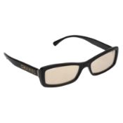 Chanel Black 'Chanel' Rectangle Sunglasses