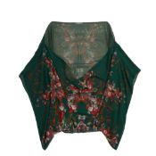 Alexander McQueen Bottle Green Silk Kimono Scarf