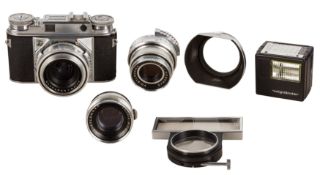 A Voigtlander Prominent 35mm Rangefinder Camera Outfit