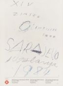 Cy Twombly (American, 1928-2011) Sarajevo (XIV Olympic Winter Games Sarajevo 1984)