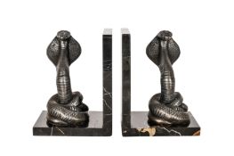 In the manner of Irénée Rochard (French, 1906-1984) Pair of Art Deco style 'King Cobra' bookends