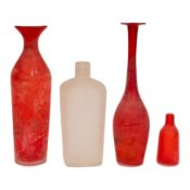 Cenedese, Italy Four Scavo glass bottle vases