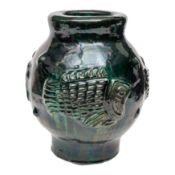 Georges Jouve (French 1910-1964) Seaweed Green Fish Vase