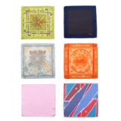 Hermes Six Mixed Silk Pocket Squares