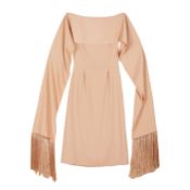 Burberry Nude Crepe Scarf Midi Dress