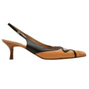 Chanel Tan Kitten Heel Slingback Pump - Size 41