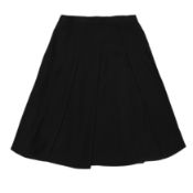 Chanel Black Wool Crepe Pleat Skirt - Size 38