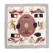 Hermes 'Les Voitures A Transformation' Silk Scarf 90