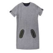 Louis Vuitton Grey Wool Ribbed Knit Dress - Size M