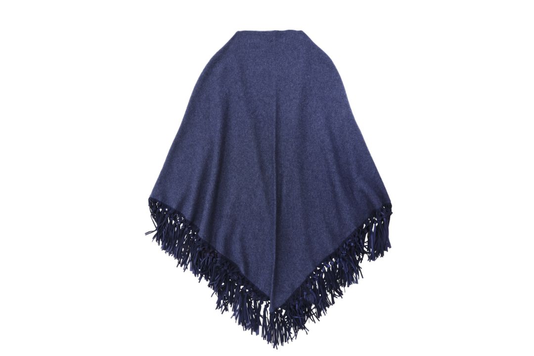 Badiali Blue Marl Cashmere Knit Wrap Shawl - Image 2 of 3