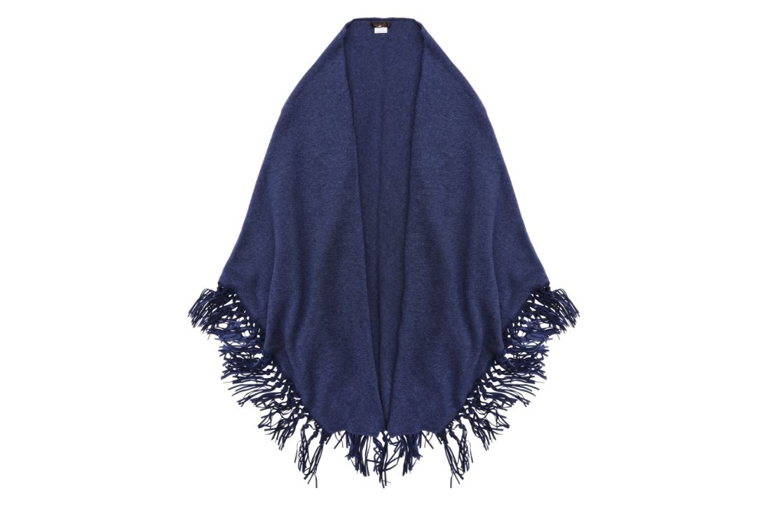 Badiali Blue Marl Cashmere Knit Wrap Shawl - Image 1 of 3