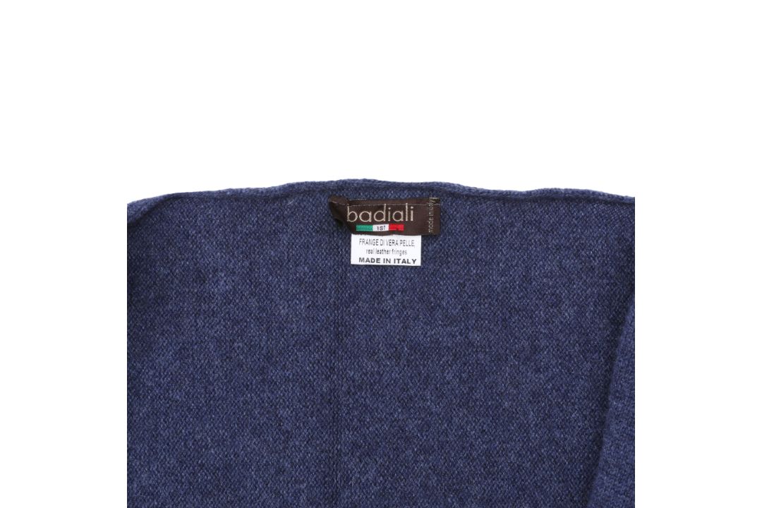 Badiali Blue Marl Cashmere Knit Wrap Shawl - Image 3 of 3