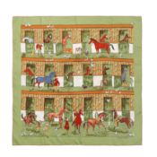 Hermes 'Les Boxes' Silk Scarf 90