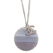 Chanel Grey Agate CC Necklace