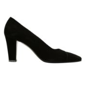 Chanel Black Square Toe Heel Pump - Size 39