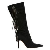 Jimmy Choo Black Fringe Heel Boot - Size 38.5