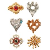 Christian Lacroix Set of Five Brooches