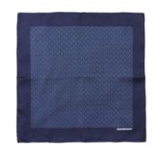 Hermes Navy Silk Pocket Square