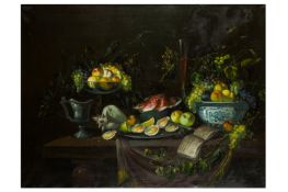 § José Muñoz (Spanish, 1929-2011) Bodegón con ostras